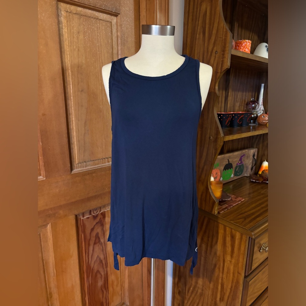 Zyia Active Slit Tank Navy Blue M